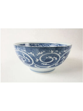 Mino ware Japan Ceramics Ramen Noodle Donburi BlueKarakusa Pattern made in Japan